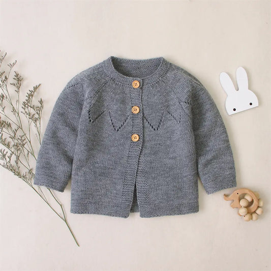 Baby Cardigan Solid Toddler Sweater Winter Top with Buttons