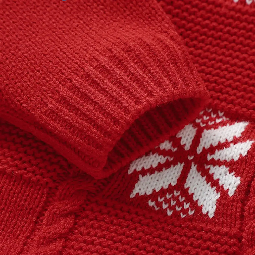 Christmas Snow Knited Baby Sweater Top Crew Neck Pullover