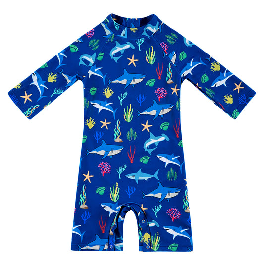 Baby Boy Swimwear with Snap Button UPF50+ Sun Protection Swimsuit