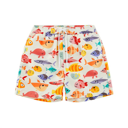 Toddler Swimsuit Boys Swim Trunks with UPF 50+ - Many Fish