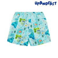 Toddler Boy Beach Shorts with UPF 50+ Boys Swim Trunks-Green Shark