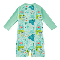 Baby Boy One-piece Swimsuit UPF 50+ Swimwear-Green Shark