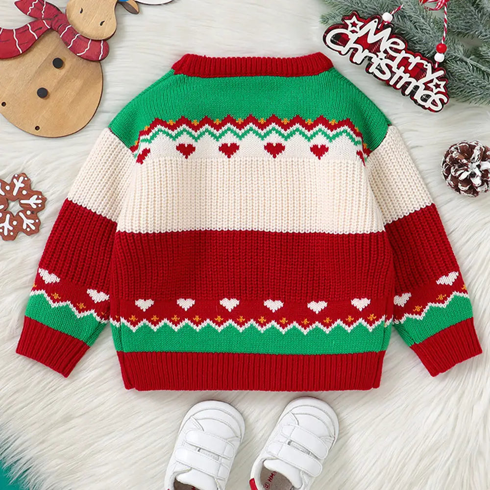 Christmas Cute Baby Sweater Top-Gingerbread Man Pattern