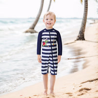 Baby Boy Full Zip Swimwear UPF 50+ Sun Protection Sunsuit-Turtle Print