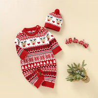 Christmas Baby Fashion One-piece Christmas Sweater with Hat