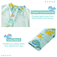 Baby Boys Full Zipper Swimwear UPF 50+ Sunsuit-Marline Life