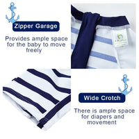 Baby Boy Sunsuit UPF 50+ Sun Protection Infant Swimwear-Stripe Anchor