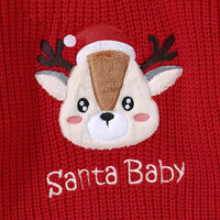 Christmas Red Pullover Elk Baby Crew Neck Sweater-New Year Gift