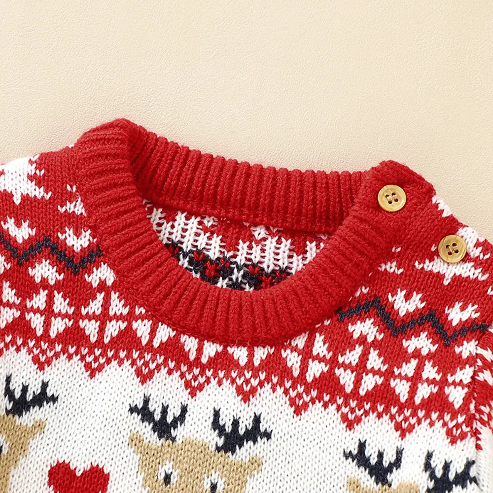 Christmas Baby Fashion One-piece Christmas Sweater with Hat