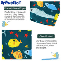 Boy Swim Shorts UPF 50+ Kids Swim Trunks Swimsuit-Ocean Fish