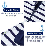 Baby Boy Sunsuit UPF 50+ Sun Protection Infant Swimwear-Stripe Anchor