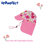 Recyclable Baby Girl One-piece Swimsuit with Sun Hat UPF 50+-Rose Flower