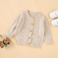 Baby Openwork Cardigan Toddler Top Sweater with Snap