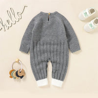 Toddler One-piece Sweater Infant Knit Sweater with Snap Button-White Bear