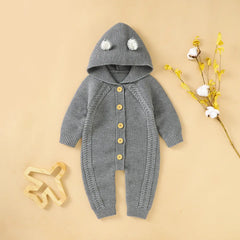 Baby One-piece Hooded Sweater Winter Warm Onesie