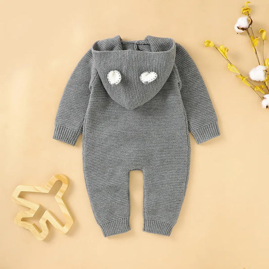 Baby One-piece Hooded Sweater Winter Warm Onesie