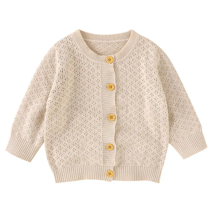 Baby Openwork Cardigan Toddler Top Sweater with Snap